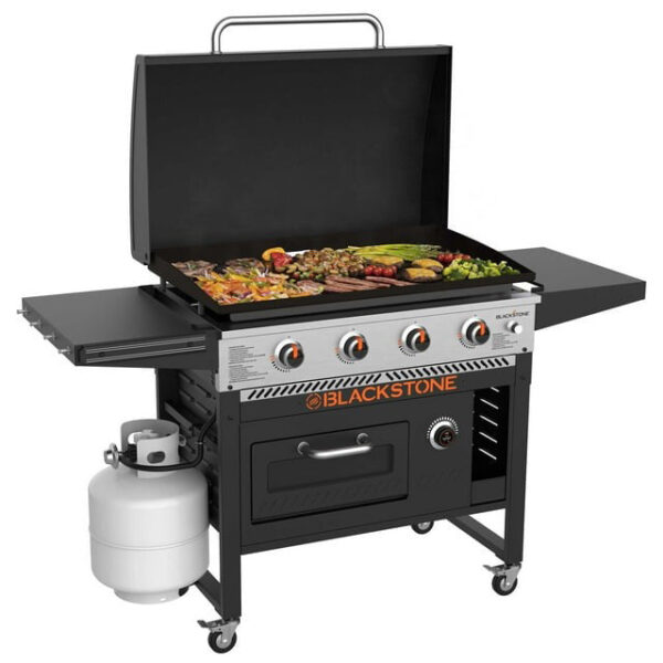 Blackstone - 36” 4-Burner Propane Griddle with Pizza Oven and Air Fryer