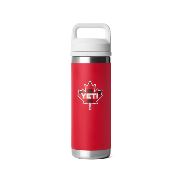 YETI Rambler 18 oz. Bottle with Chug Cap, True North Red & White