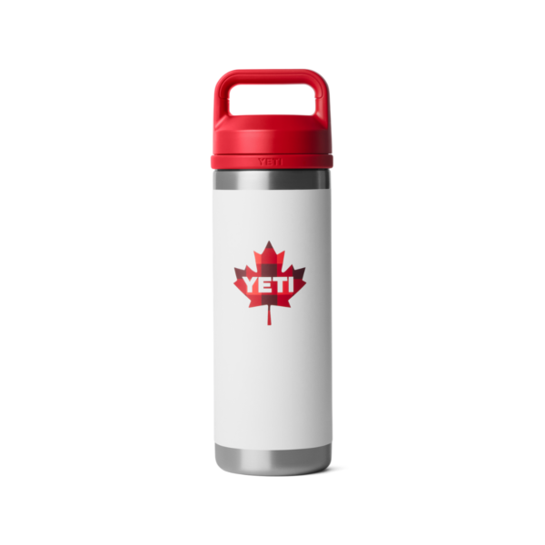 YETI Rambler 18 oz. Bottle with Chug Cap, True North White & Red